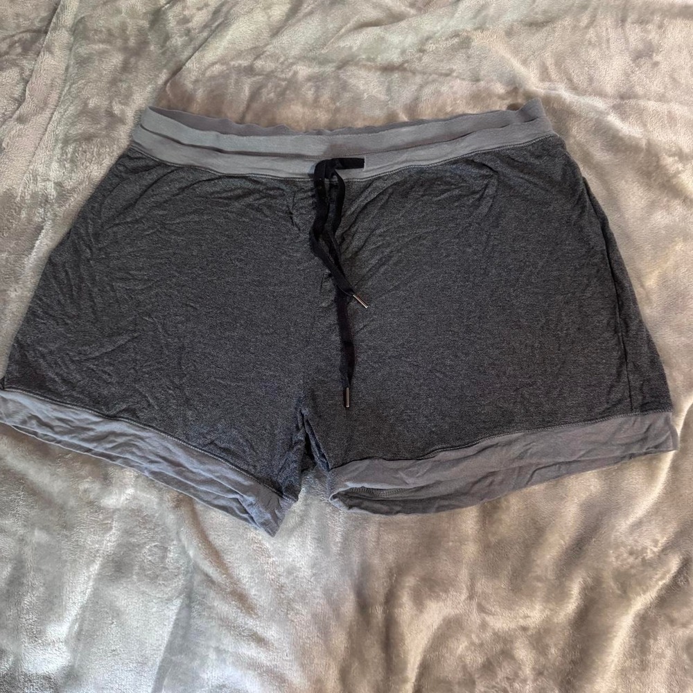 Felina Grey Lounge Shorts L Black Drawstring Pajama Sleepwear